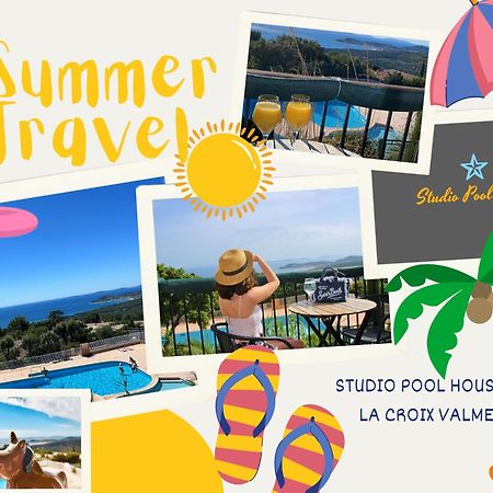 Studio Pool House Vue Mer Panoramique Amazing Sea View Wifi Linge Linen Inclut Aircondition La Croix-Valmer Exteriér fotografie