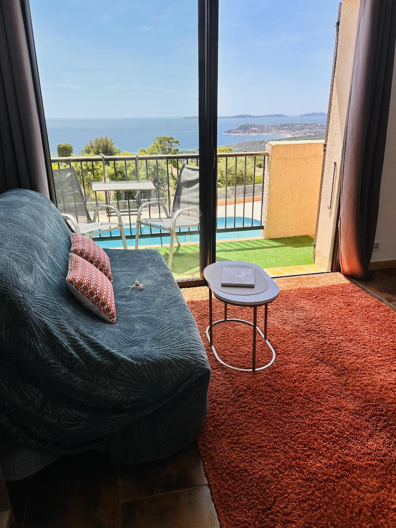 Studio Pool House Vue Mer Panoramique Amazing Sea View Wifi Linge Linen Inclut Aircondition La Croix-Valmer Exteriér fotografie